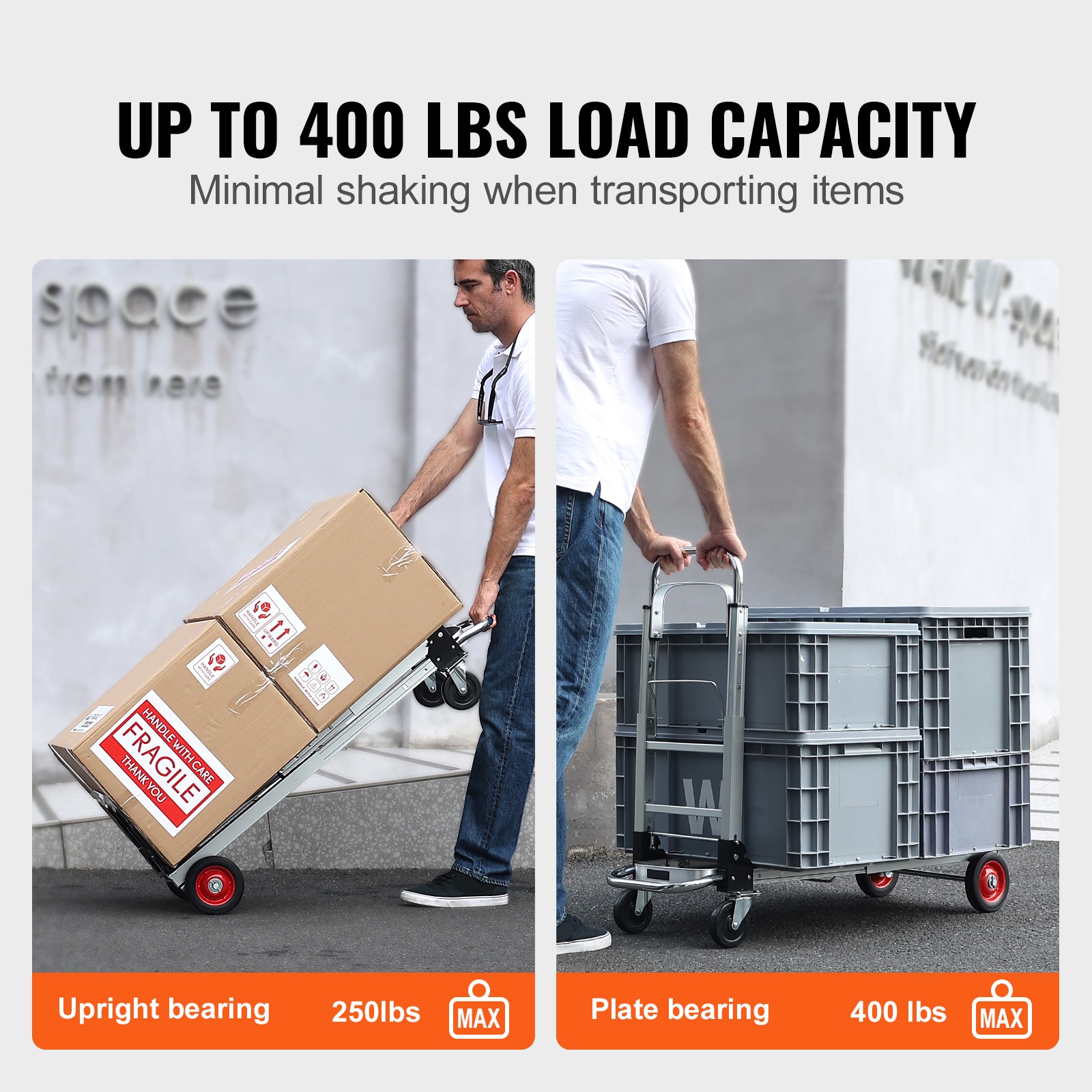 Aluminium Folding Hand Truck 2 In 1 Heavy Duty Collapsible Dolly_voghion.com